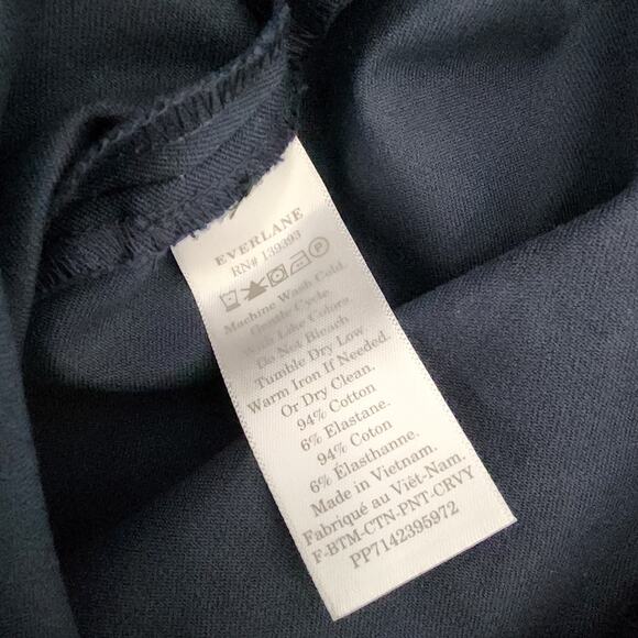 Everlane Navy Blue The Side Zip Stretch Cotton Work Pant - Picture 6 of 13